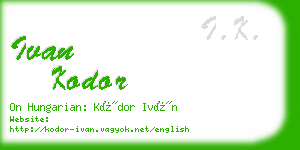 ivan kodor business card